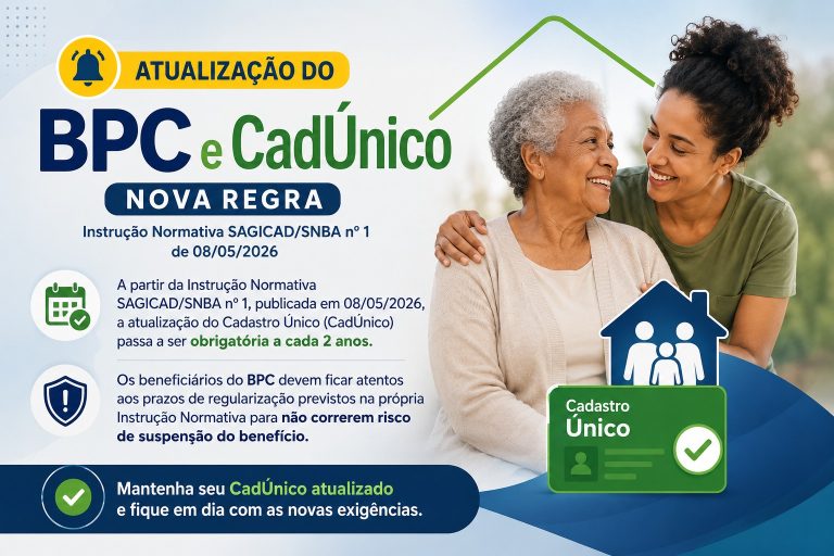 Atualização do BPC e CadÚnico – Nova Regra (Instrução Normativa SAGICAD/SNBA nº 1 de 08/05/2026)