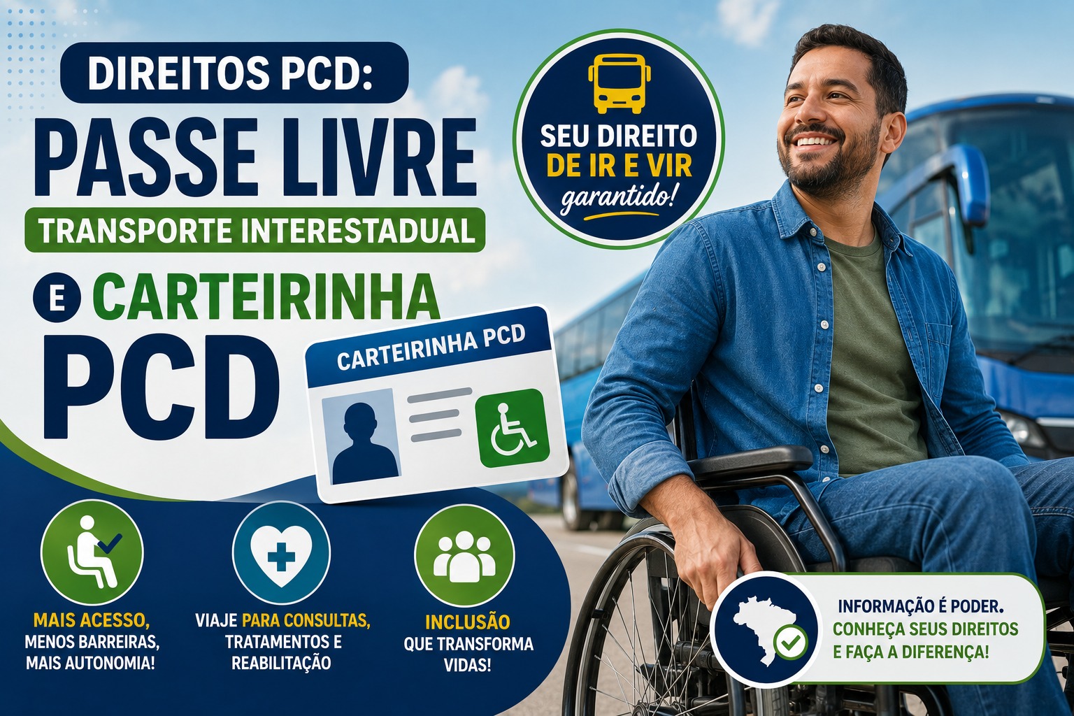 Direitos PCD: Passe Livre (transporte interestadual) e Carteirinha PCD