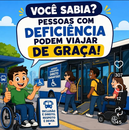 PESSOAS COM DEFICIÊNCIA TÊM DIREITO A VIAJAR DE GRAÇA