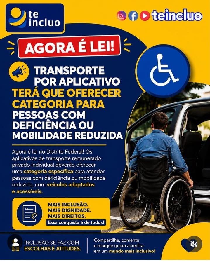 Nova lei amplia a inclusão de pessoas com deficiência nos aplicativos de transporte